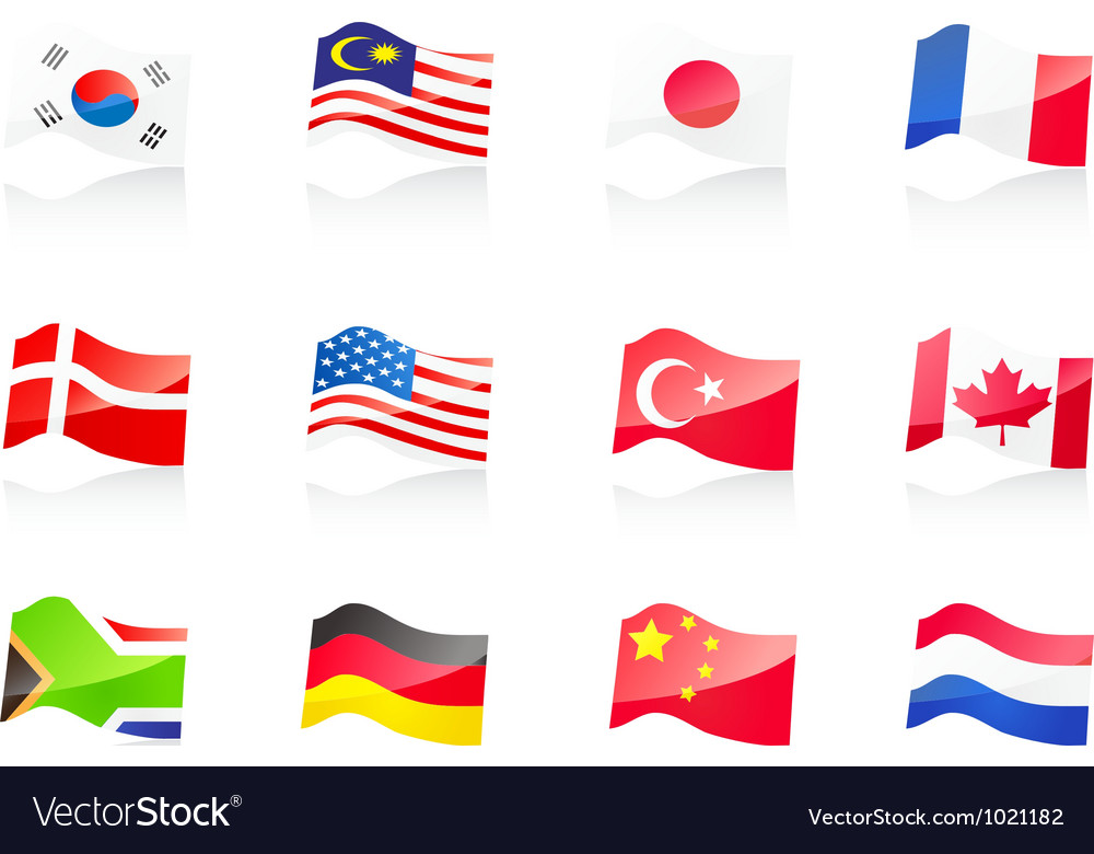 Download 12 country flags icon Royalty Free Vector Image