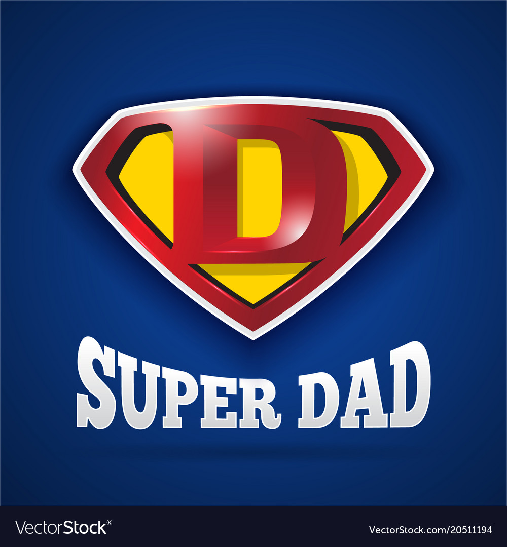 Download Super dad logo design for fathers day Royalty Free Vector