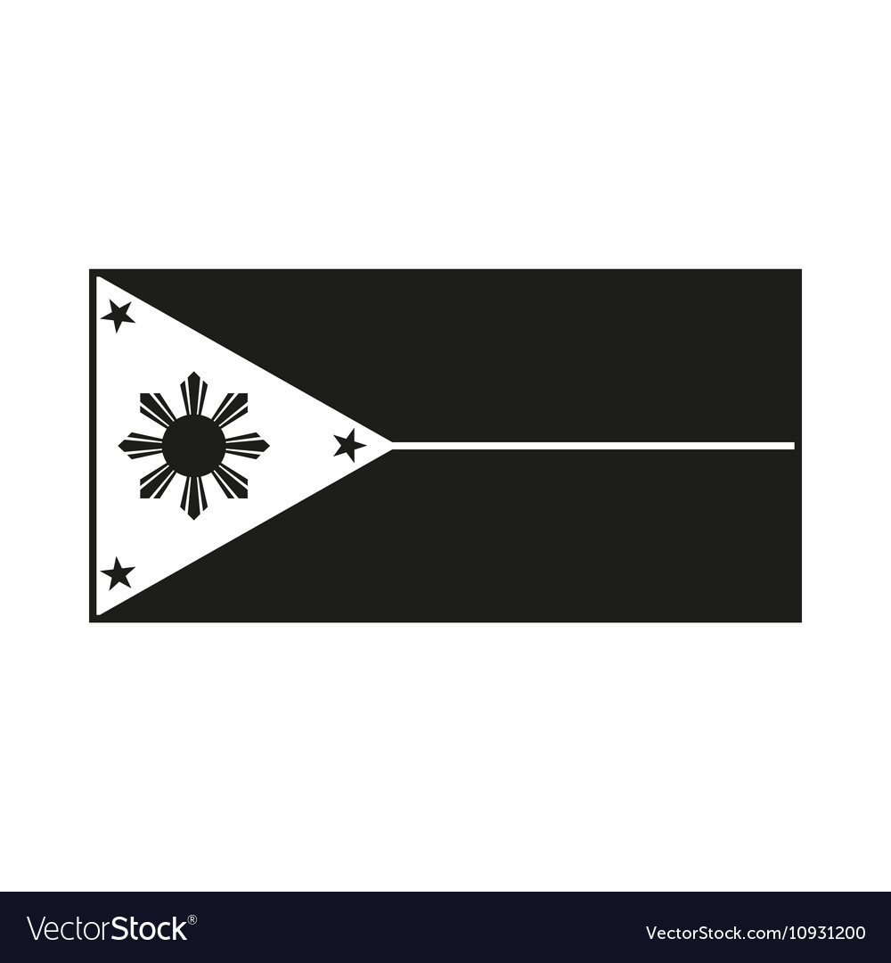 Download Philippines flag monochrome on white background Vector Image