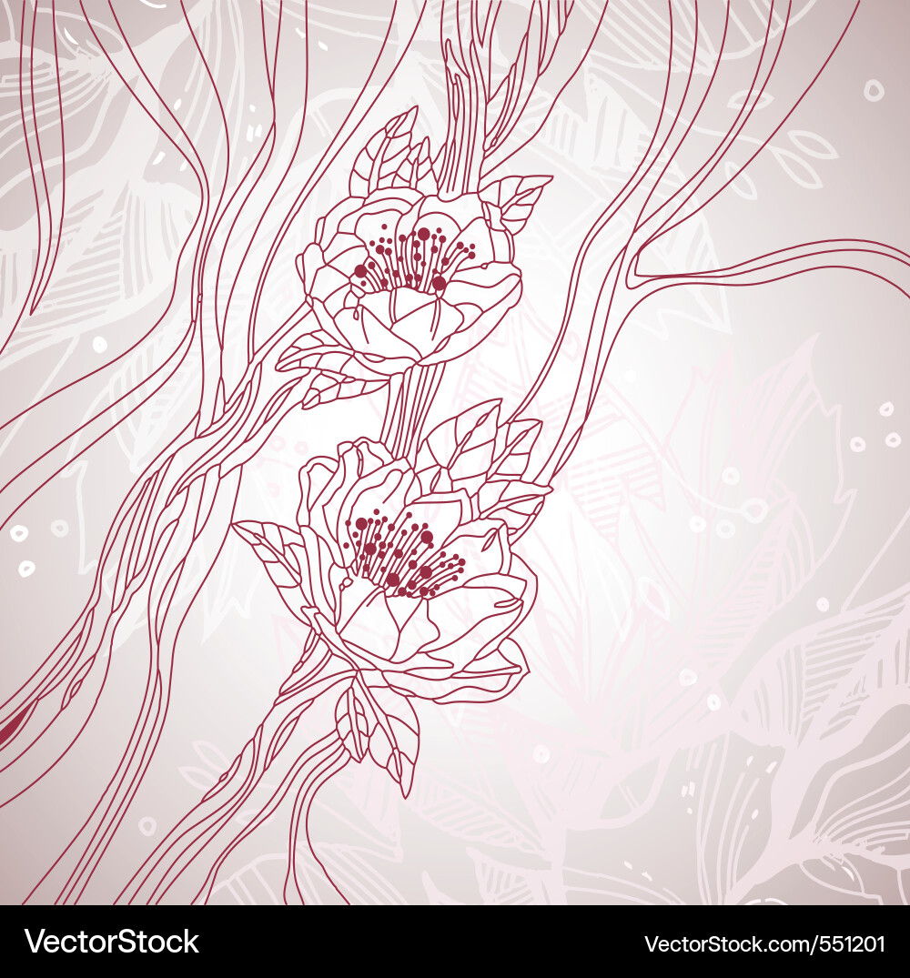 Floral sketch background Royalty Free Vector Image