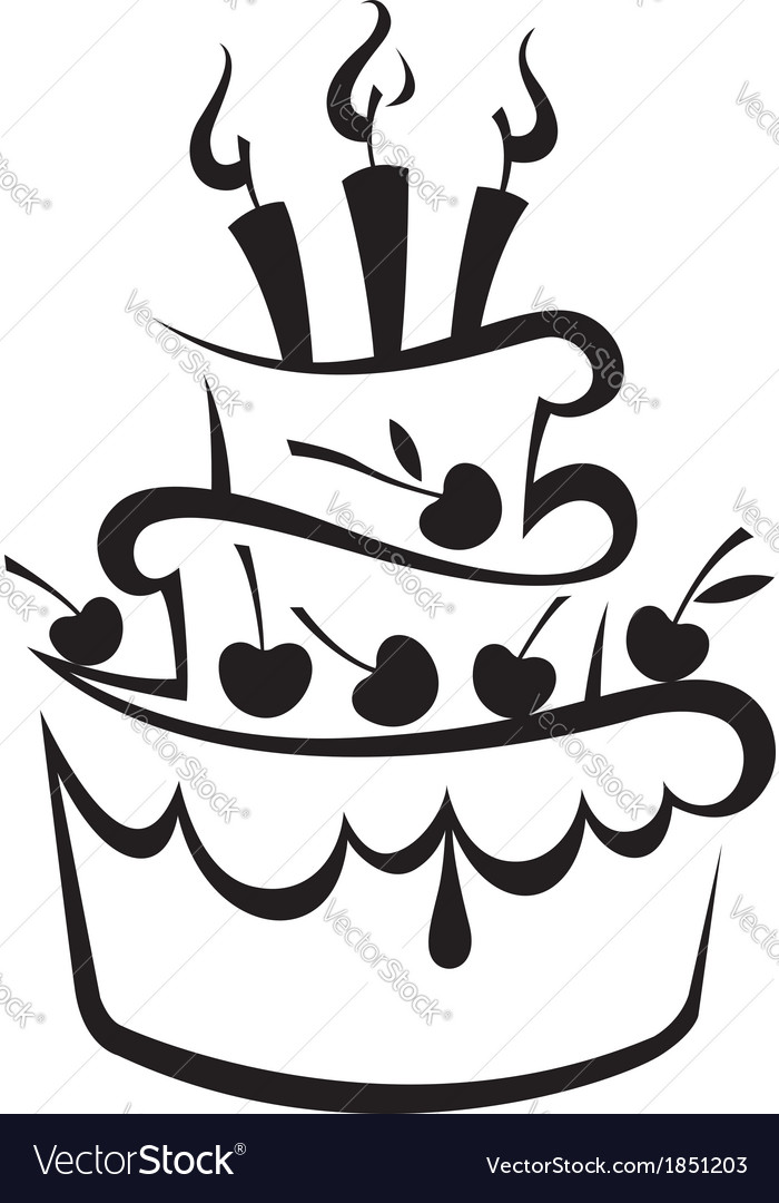 Birthday cake Royalty Free Vector Image - VectorStock