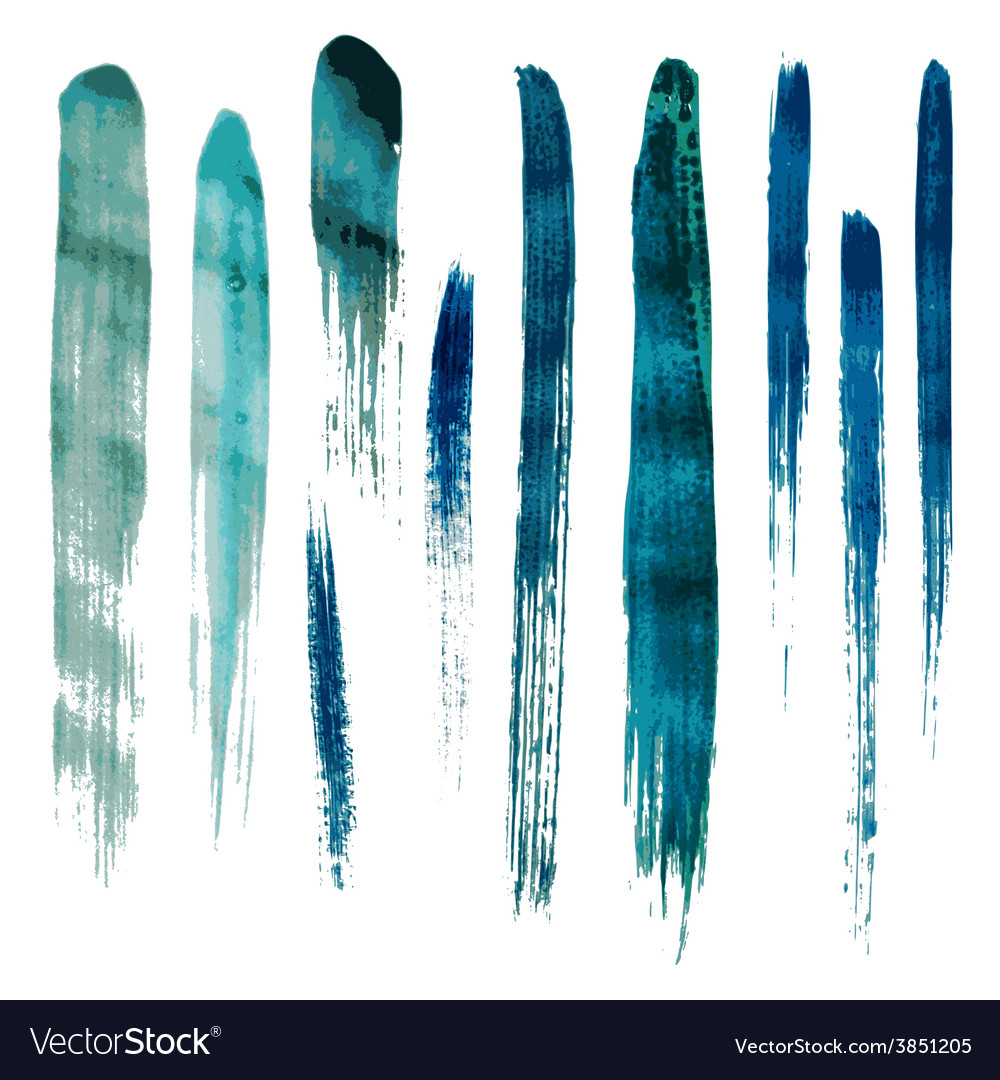 Download Blue watercolor brush strokes Royalty Free Vector Image - VectorStock