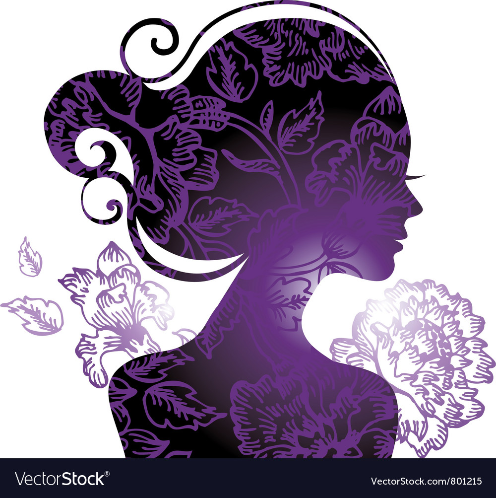 Download Beautiful woman silhouette Vector Image by pimonova ...