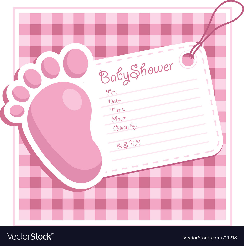 Baby shower invitation card Royalty Free Vector Image - VectorStock