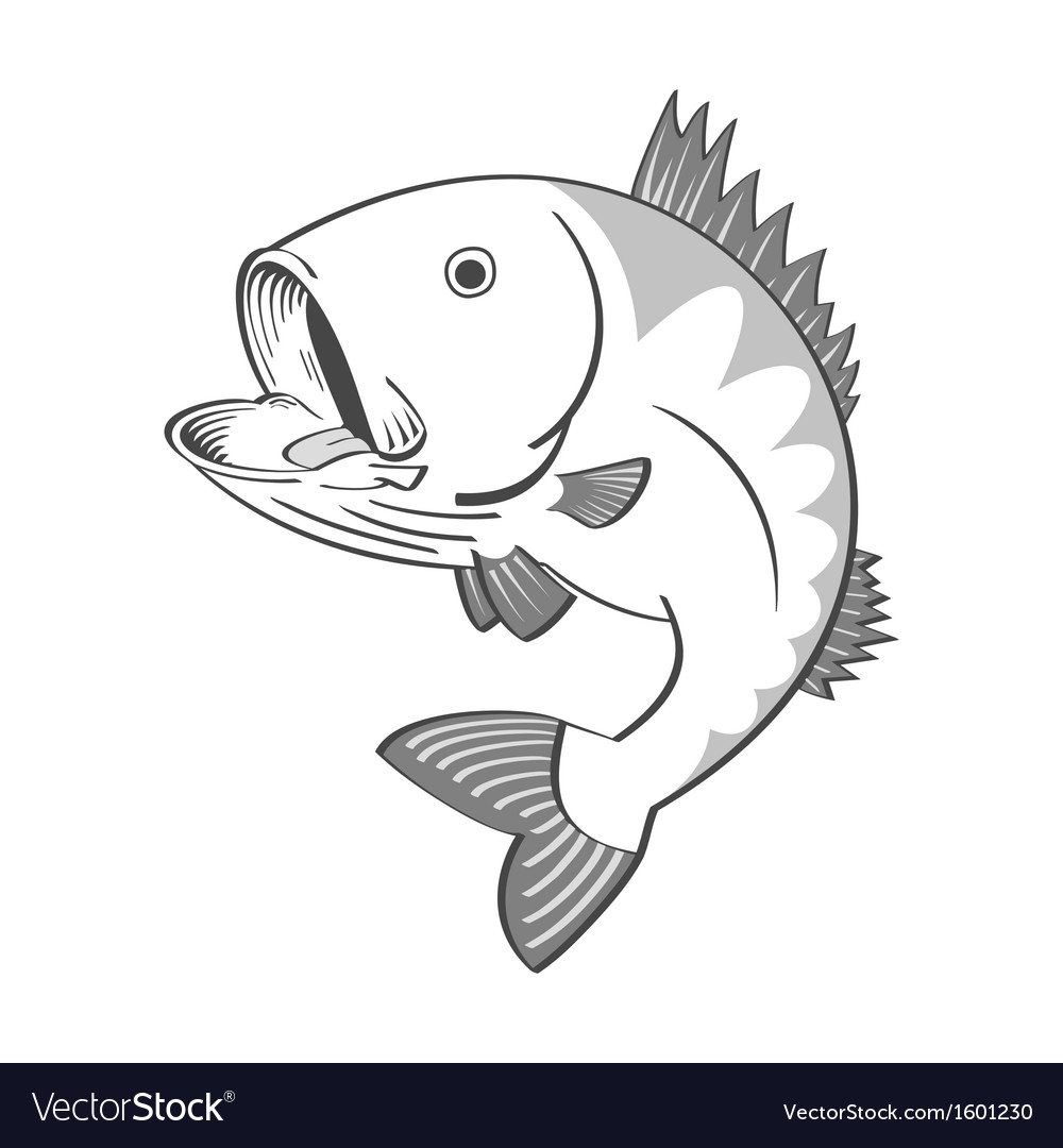 Download Black and white fish Royalty Free Vector Image