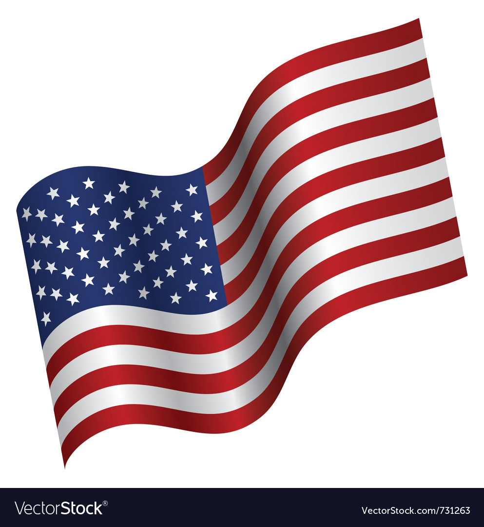 Download American flag proudly waving Royalty Free Vector Image