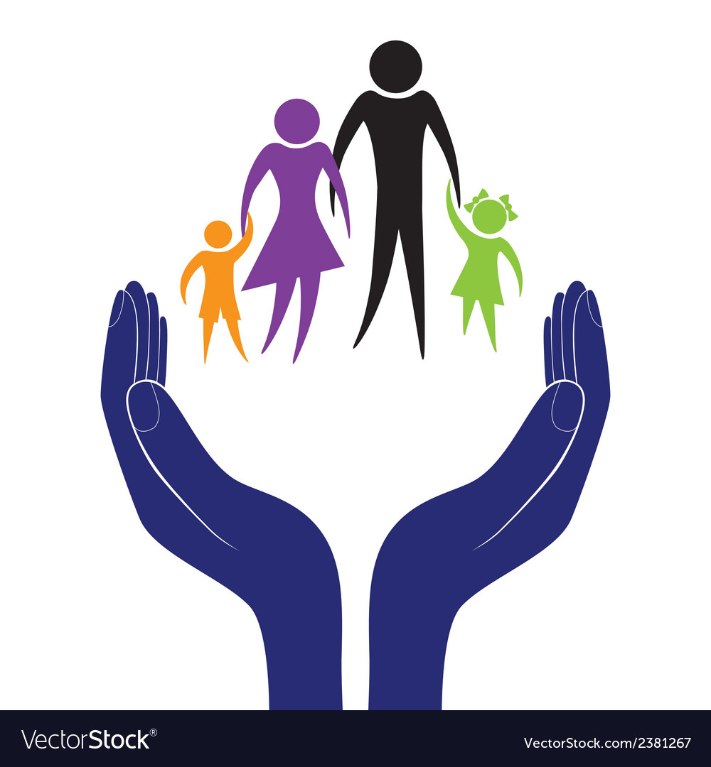 Hand in people encouragement help support moral Vector Image