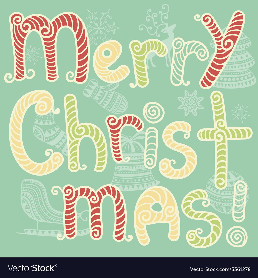 Merry Christmas Greeting Card Royalty Free Vector Image