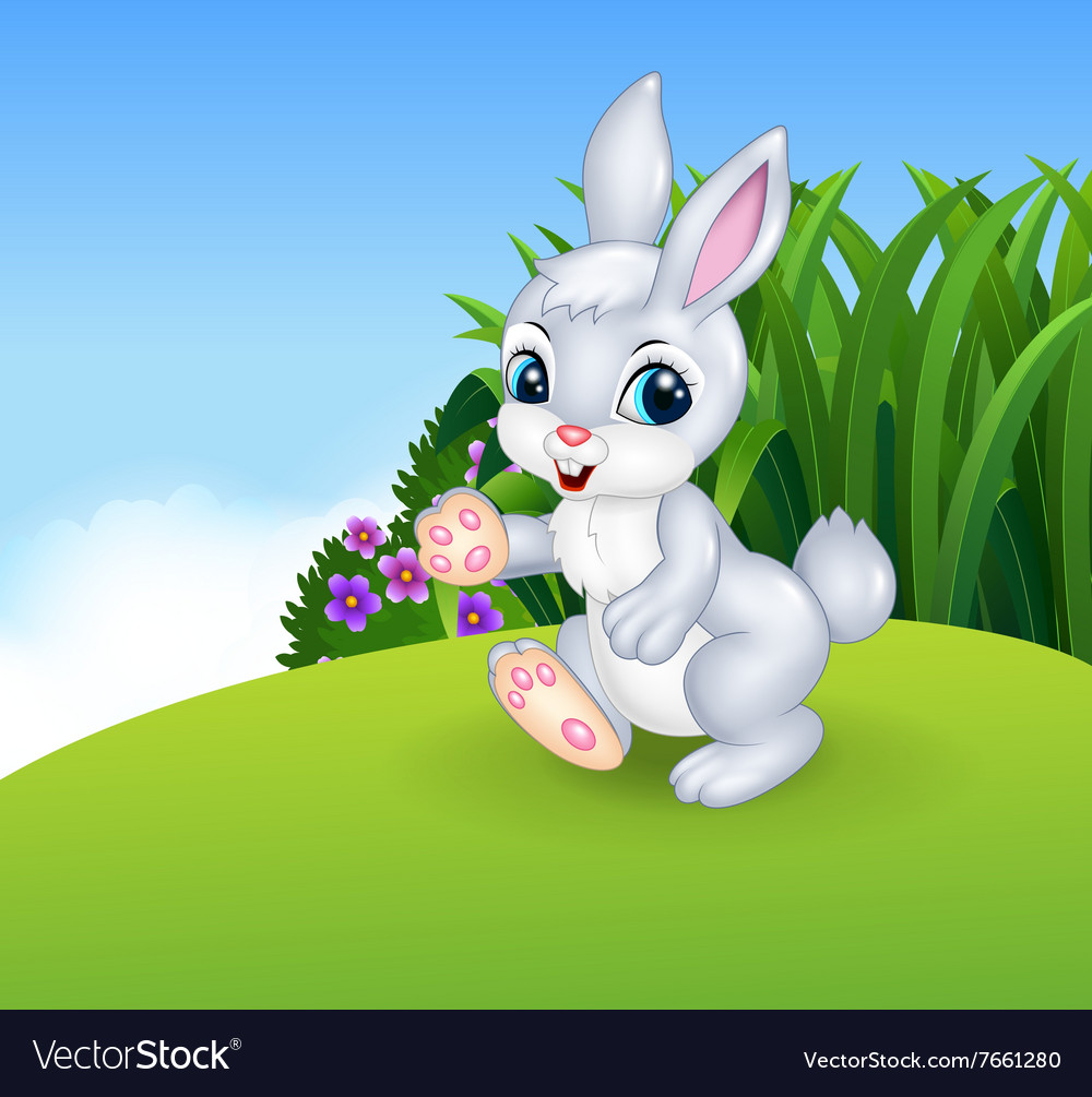 Cute little bunny walking Royalty Free Vector Image