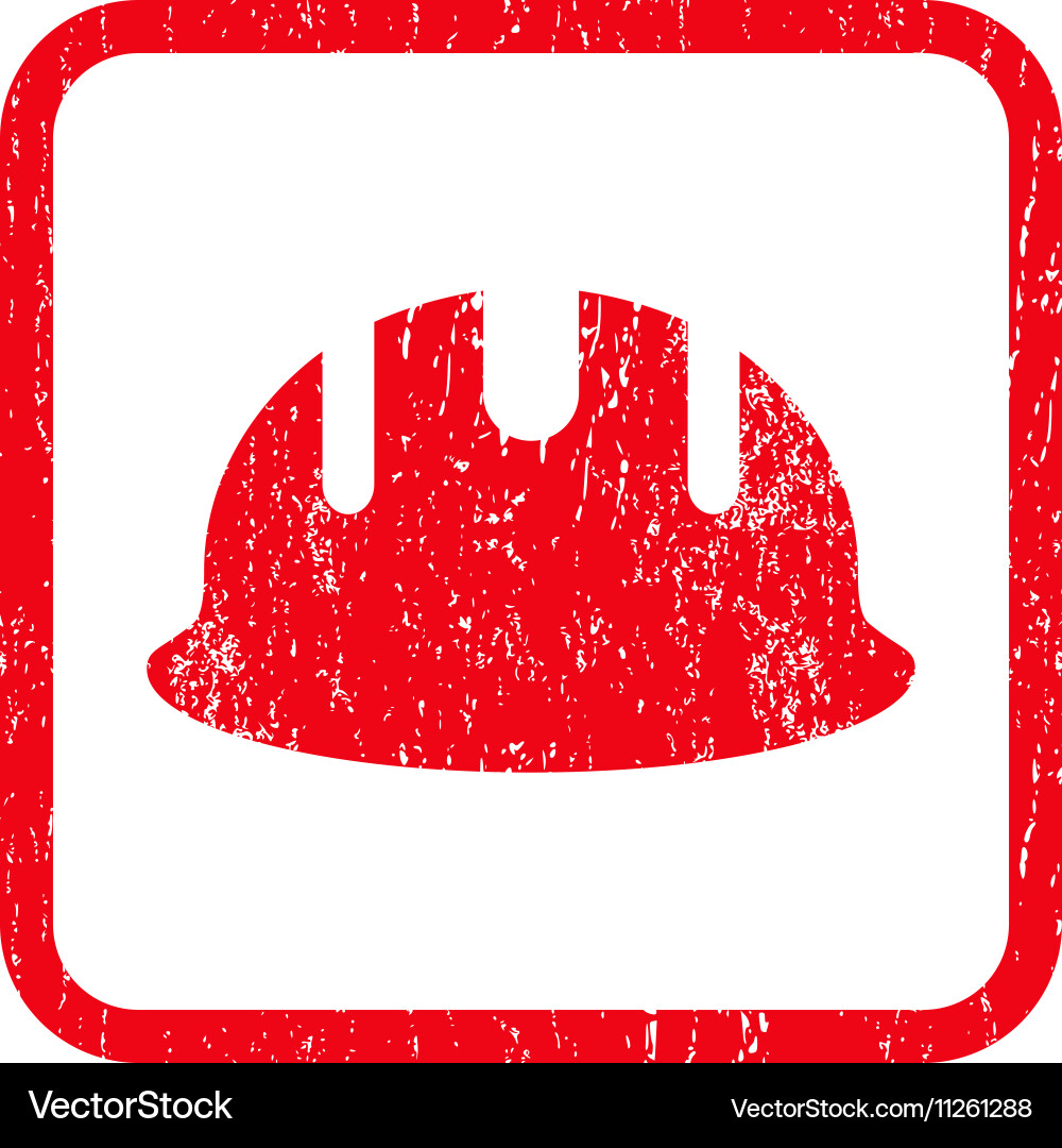 Builder hardhat icon rubber stamp Royalty Free Vector Image