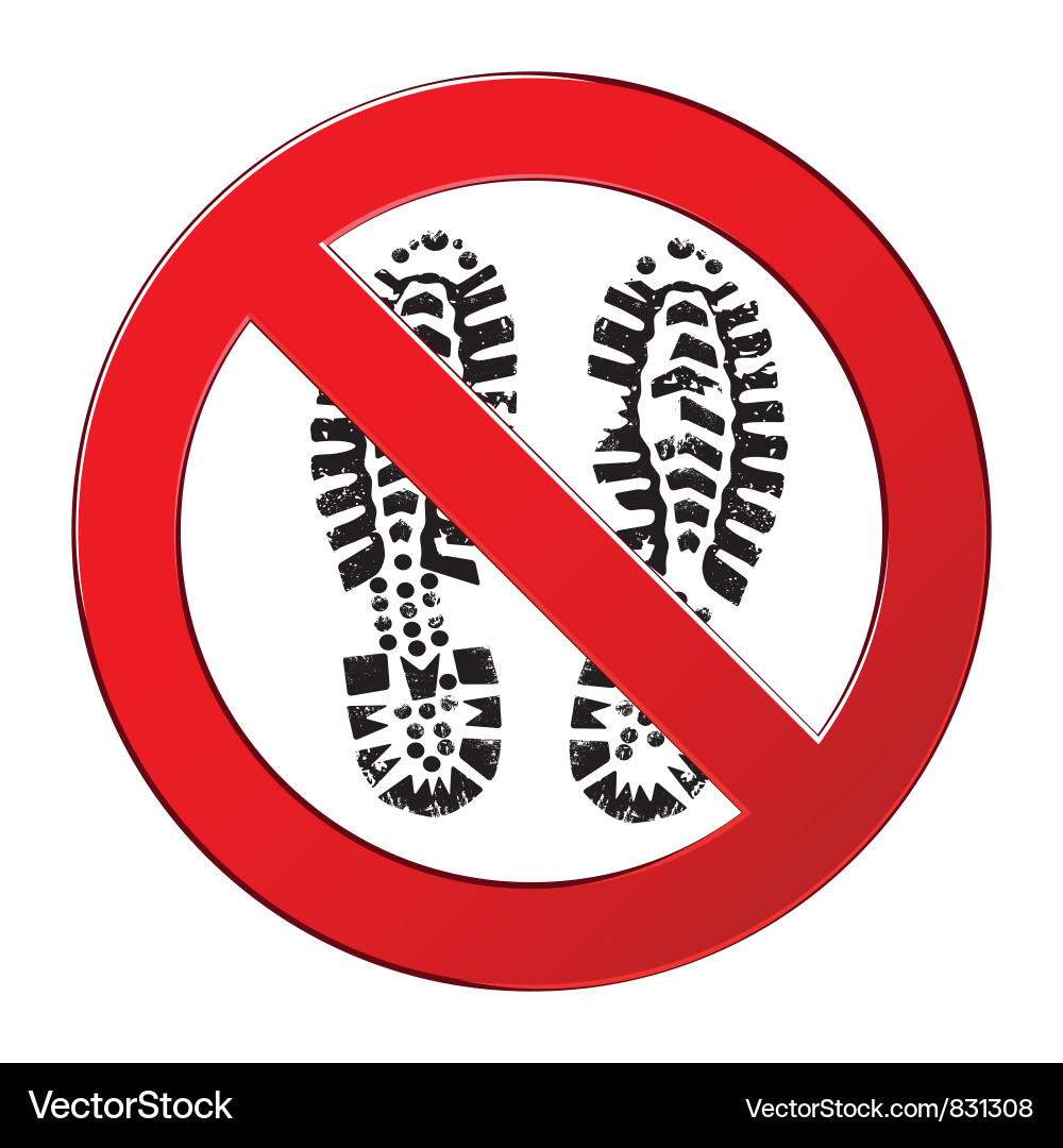 Sign forbidden shoe Royalty Free Vector Image VectorStock