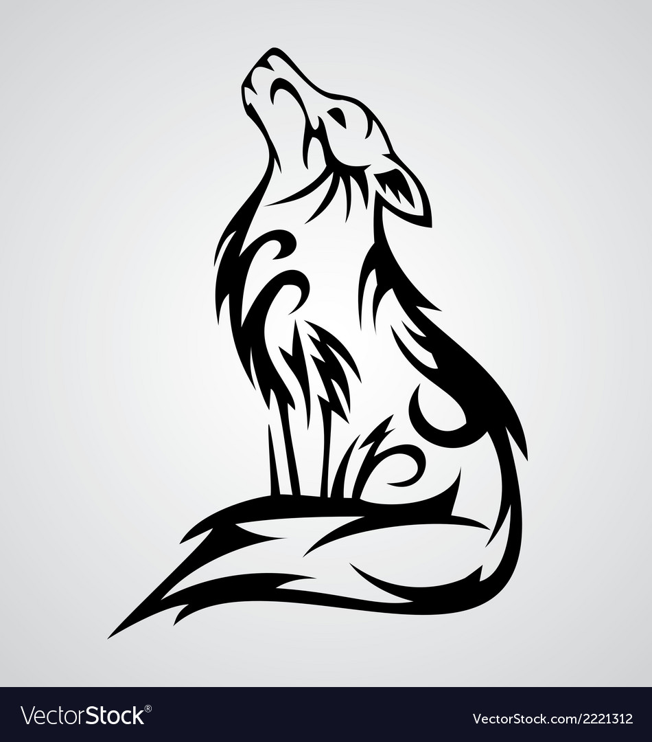 wolf tribal vector