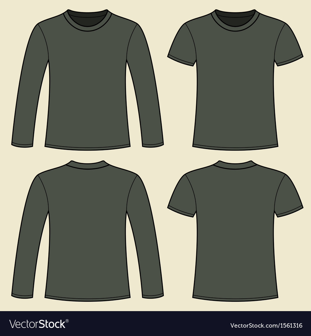 Download Long-sleeved T-shirt and T-shirt template Vector Image