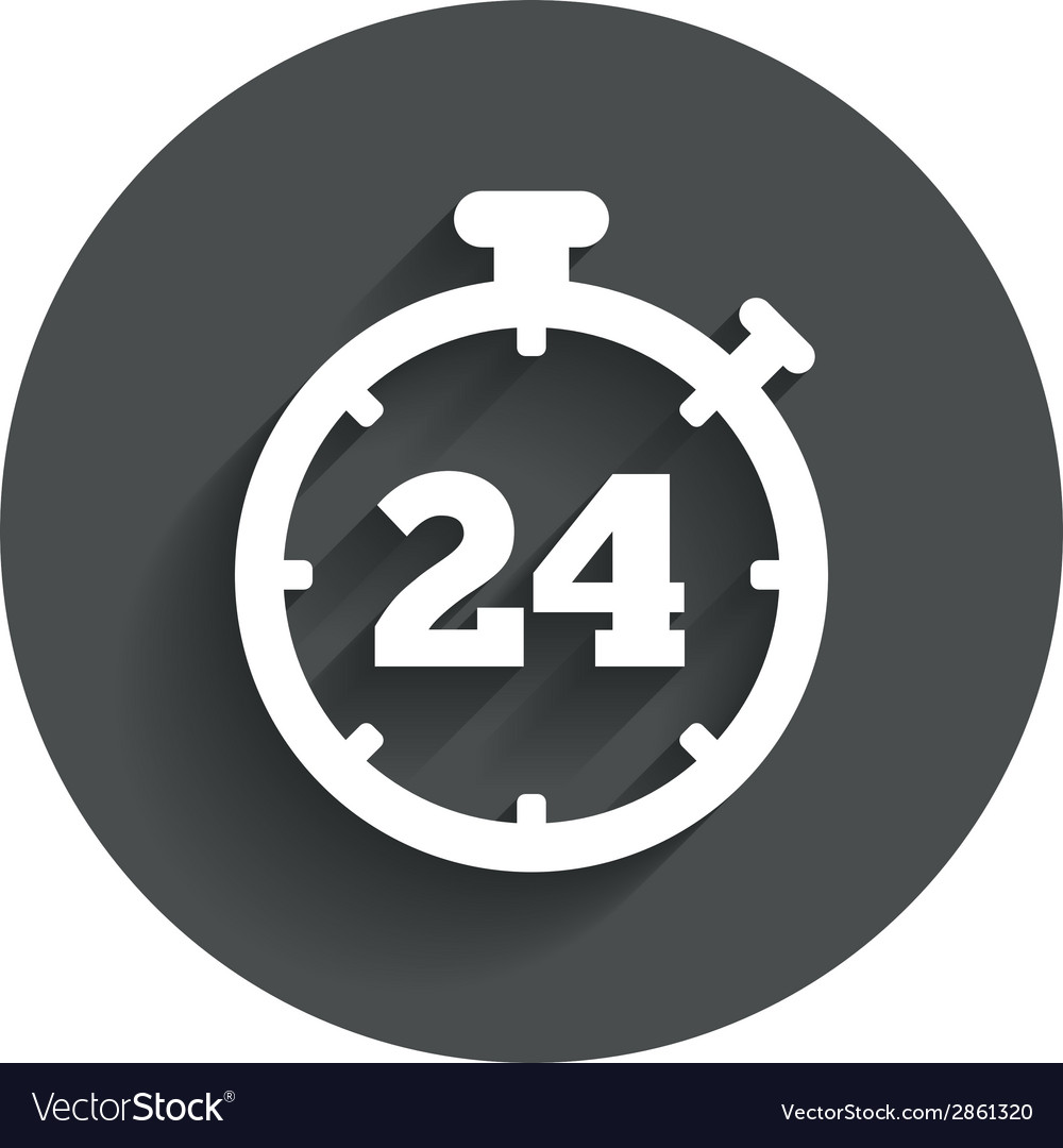 24 hours timer sign icon stopwatch symbol Vector Image