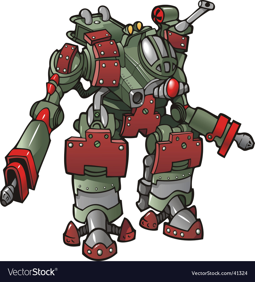 Robot warrior Royalty Free Vector Image VectorStock