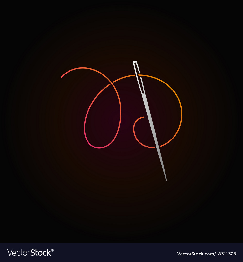 Needle and red thread modern icon or logo Vector Image