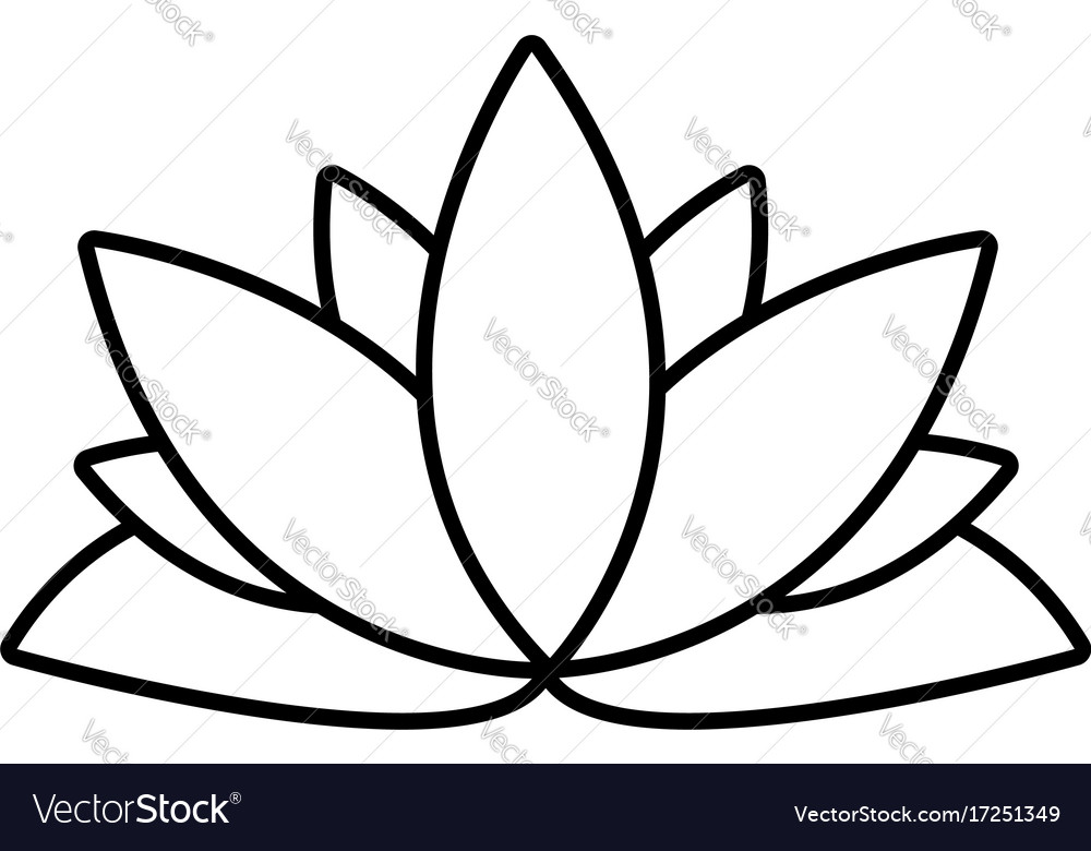 Lotus flower icon outline style Royalty Free Vector Image