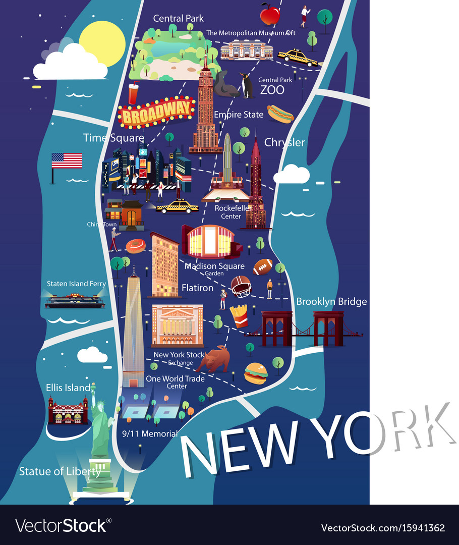 new york manhattan map vector 15941362