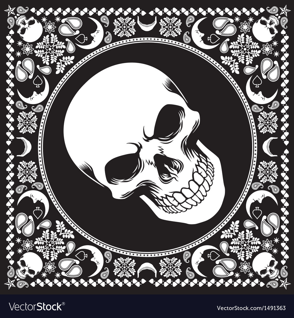 Bandana pattern with skull Royalty Free Vector Image - VectorStock