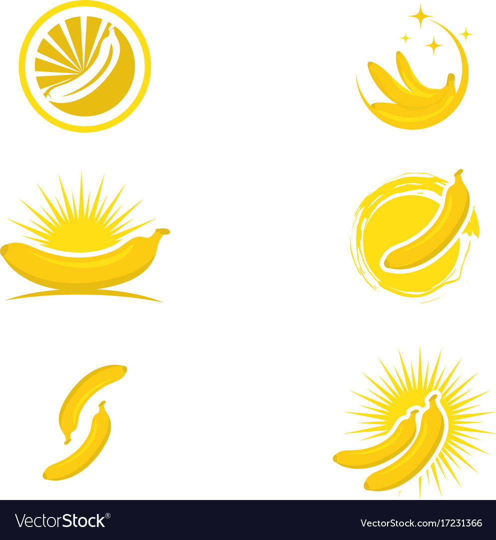 banana logo template icon design vector image