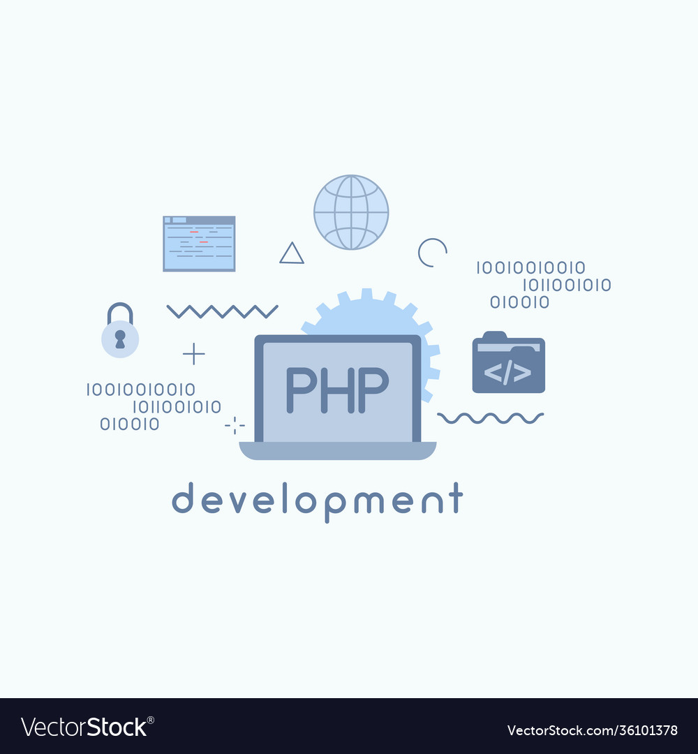 Php development icon Royalty Free Vector Image