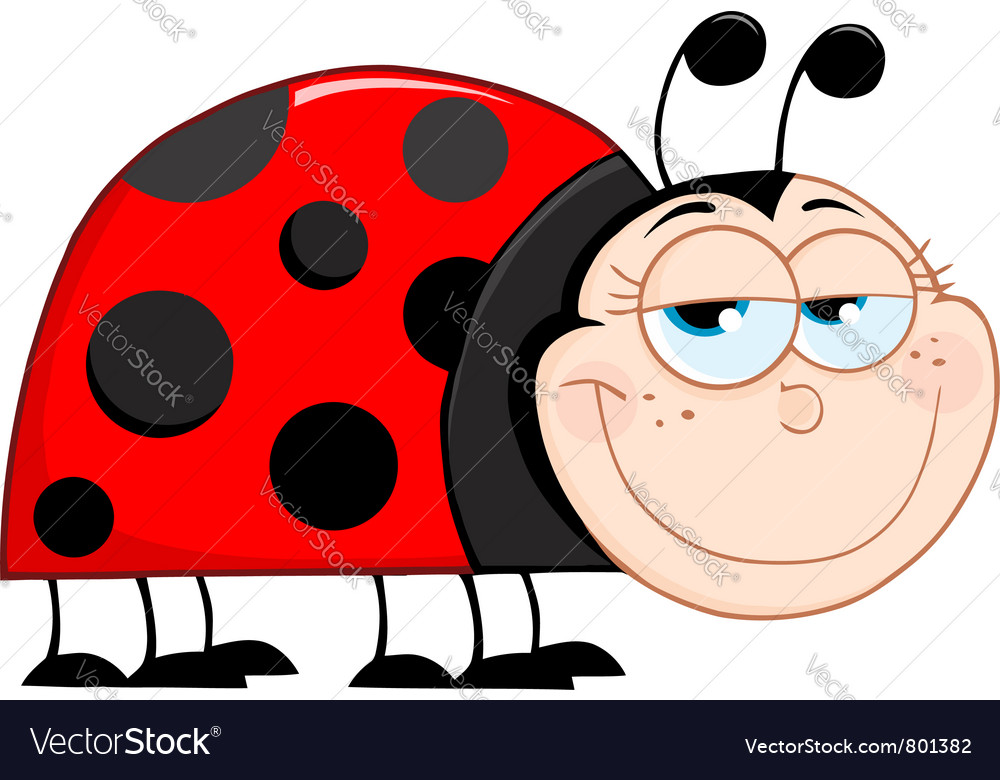 Happy ladybug smiling Royalty Free Vector Image