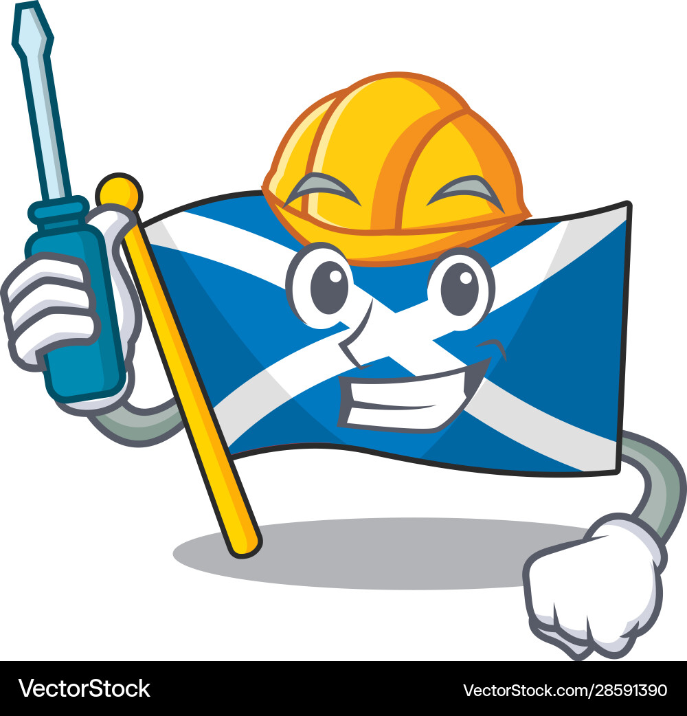 Smart automotive flag scotland scroll presented Vector Image