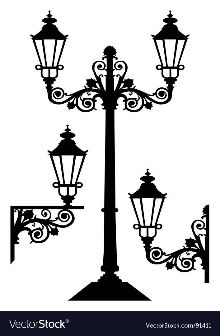 Antique Street Lights Royalty Free Vector Image Vectorstock Antique Street Lights Vector Image