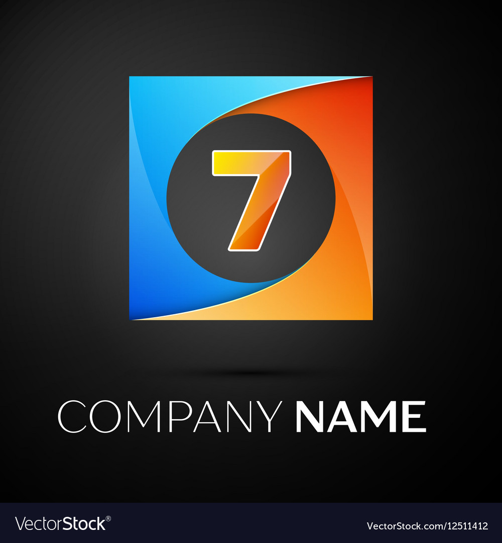 Number Seven Logo Symbol In The Colorful Square Vector Image Number Seven Logo Symbol In The Colorful Square Vector Image