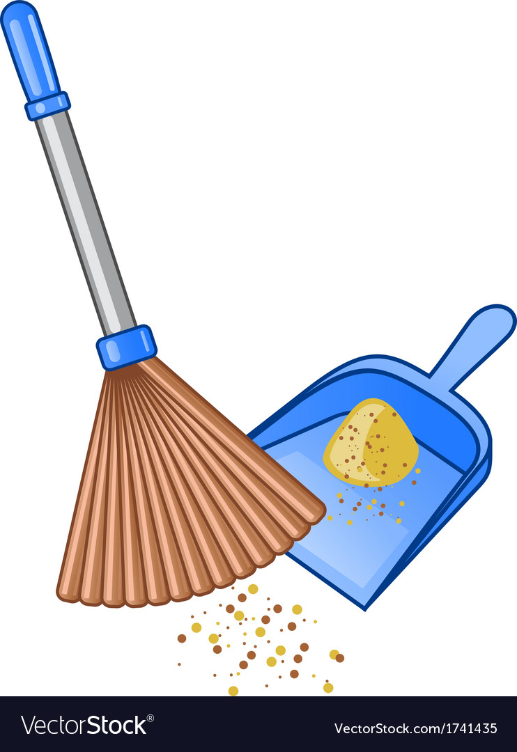 Broom and dustpan Royalty Free Vector Image VectorStock