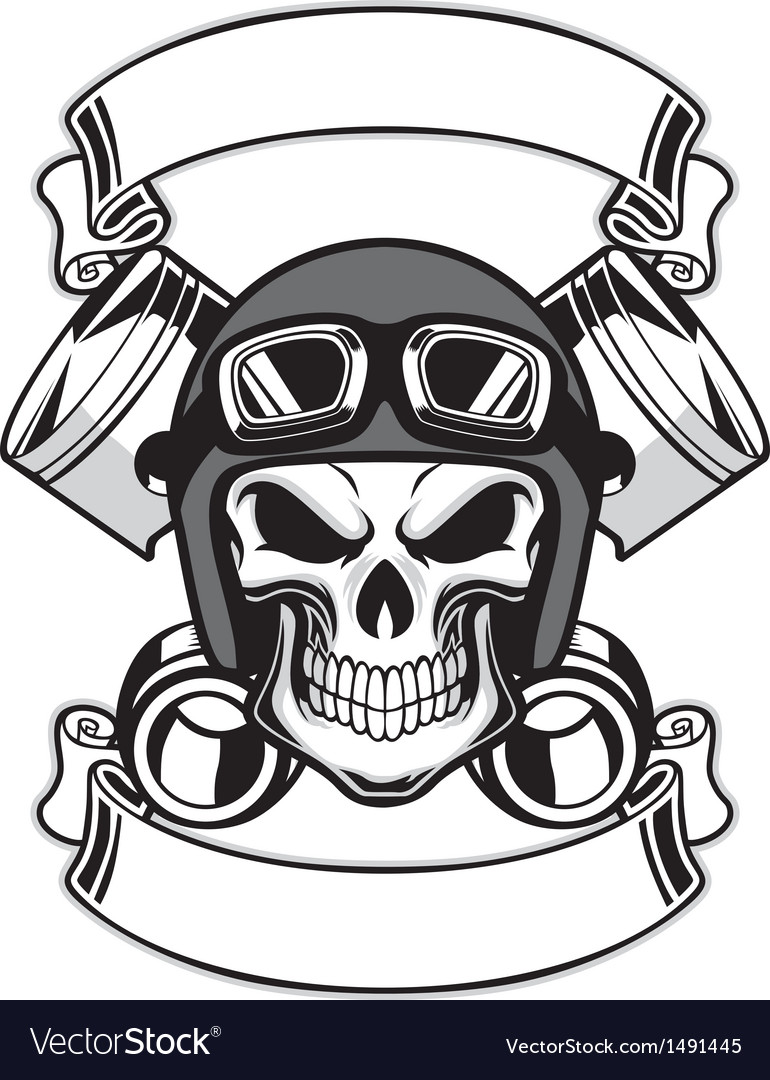 skull wearing retro motorbike helmet royalty free vector skull wearing retro motorbike helmet royalty free vector