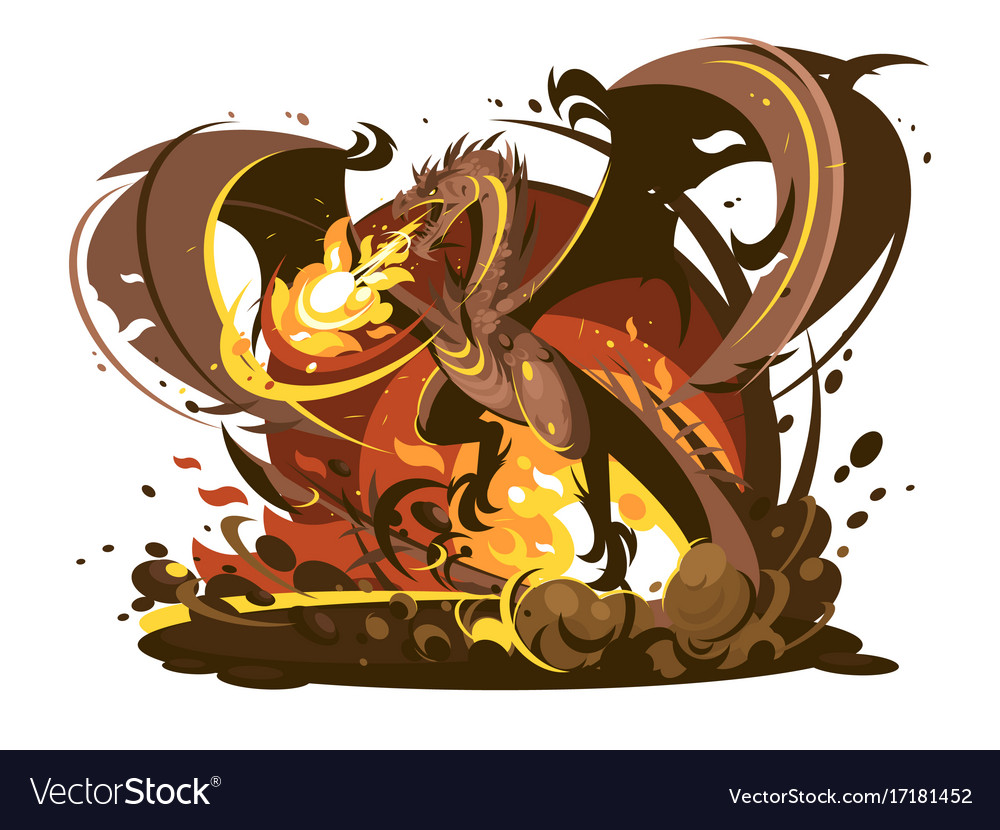 Download Fire breathing dragon character Royalty Free Vector Image