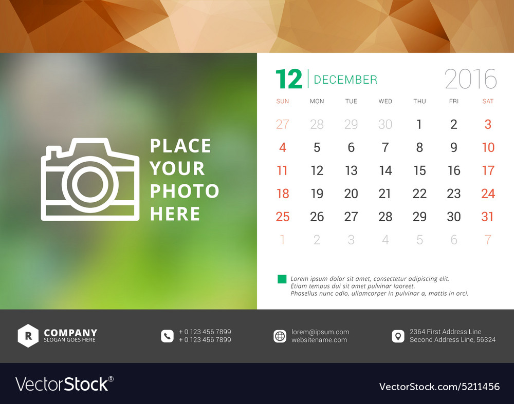 Desk Calendar 2016 Desk Calendar 2016