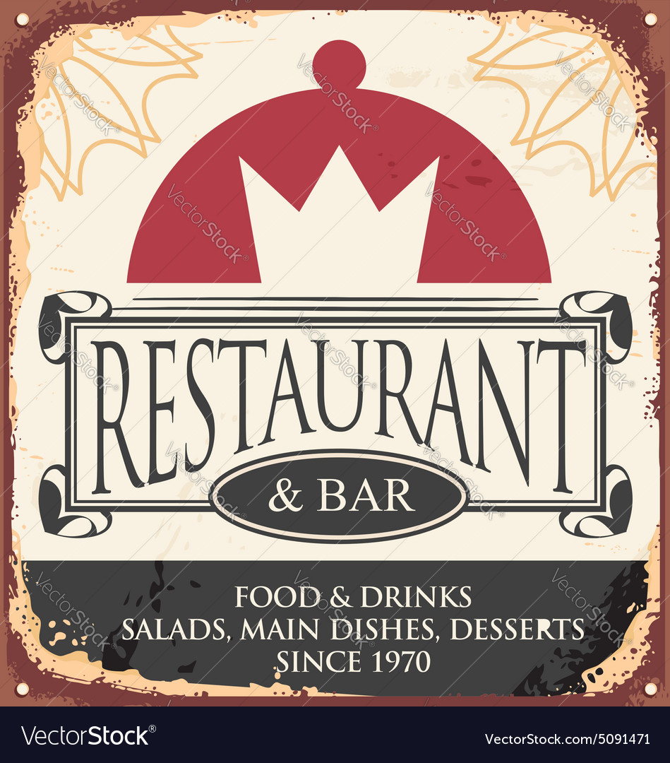 Vintage Restaurant Sign Template Royalty Free Vector Image - 949x1080 - jpeg Vintage Restaurant Sign