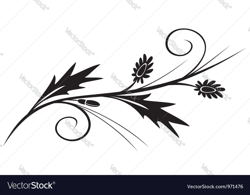Black branch for design Royalty Free Vector Image