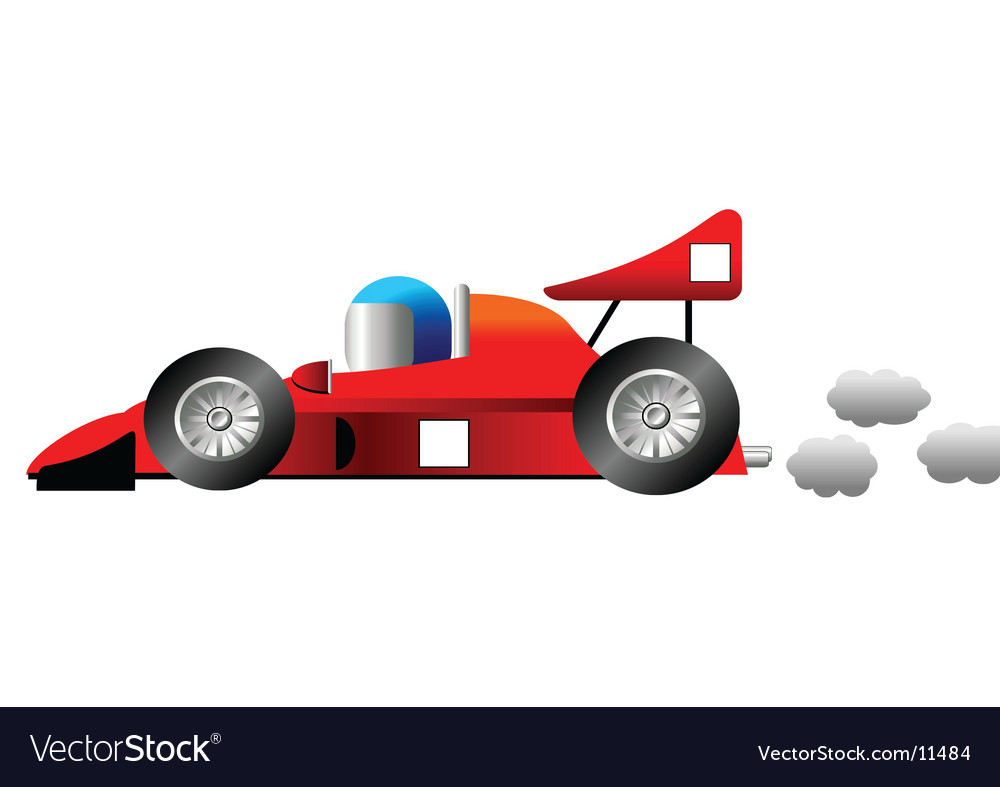 Cartoon racing car Royalty Free Vector Image  VectorStock