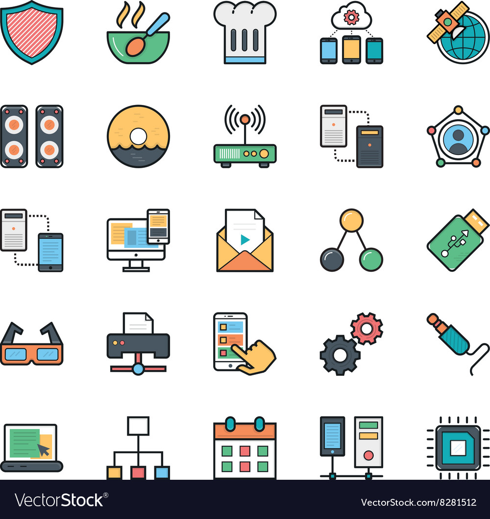 Networking web user interface and internet 12 Vector Image