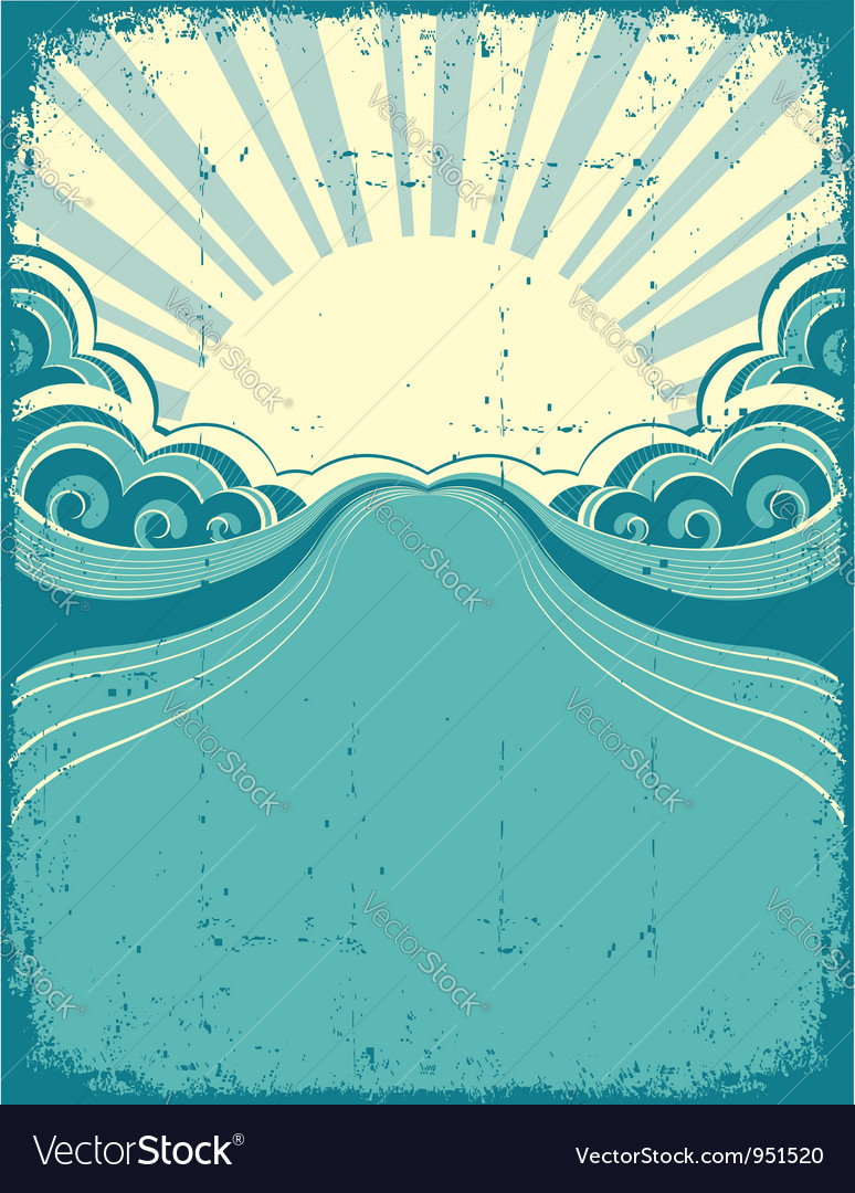 Grunge Nature Poster Background With Sun Vector Image Grunge Nature Poster Background With Sun Vector Image