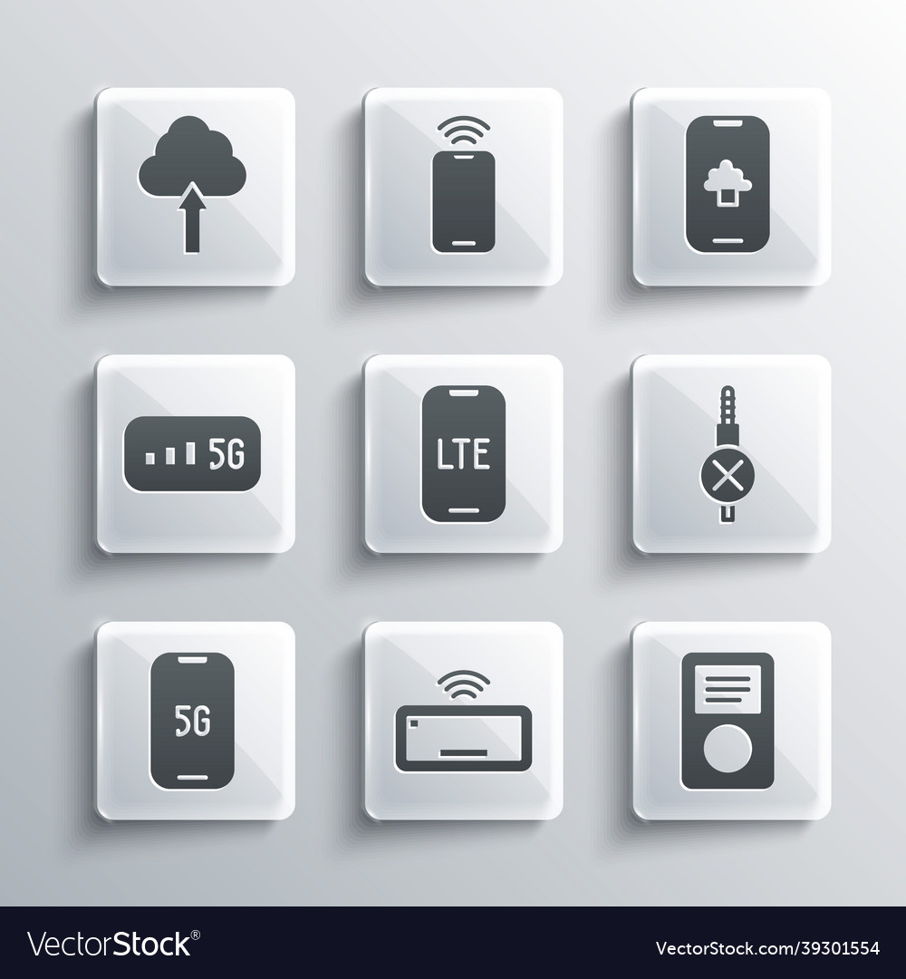 Set computer keyboard music player no audio jack Vector Image