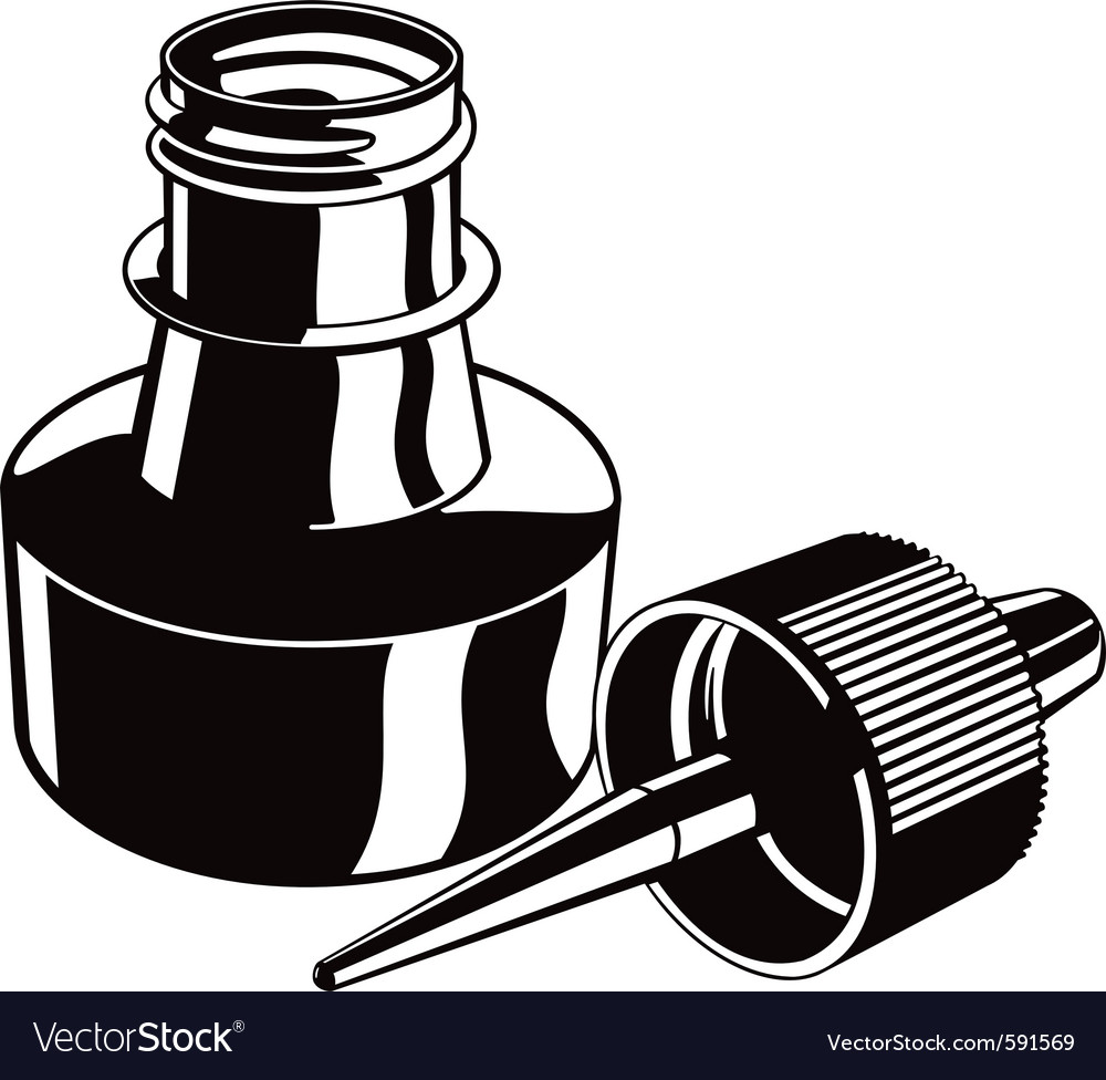 Ink bottle Royalty Free Vector Image VectorStock