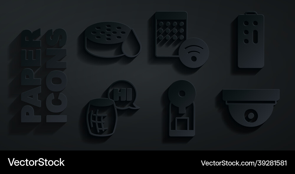 Set smart coffee machine remote control voice Vector Image