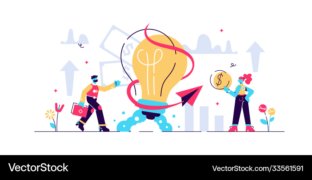 Business ideas flat tiny Royalty Free Vector Image