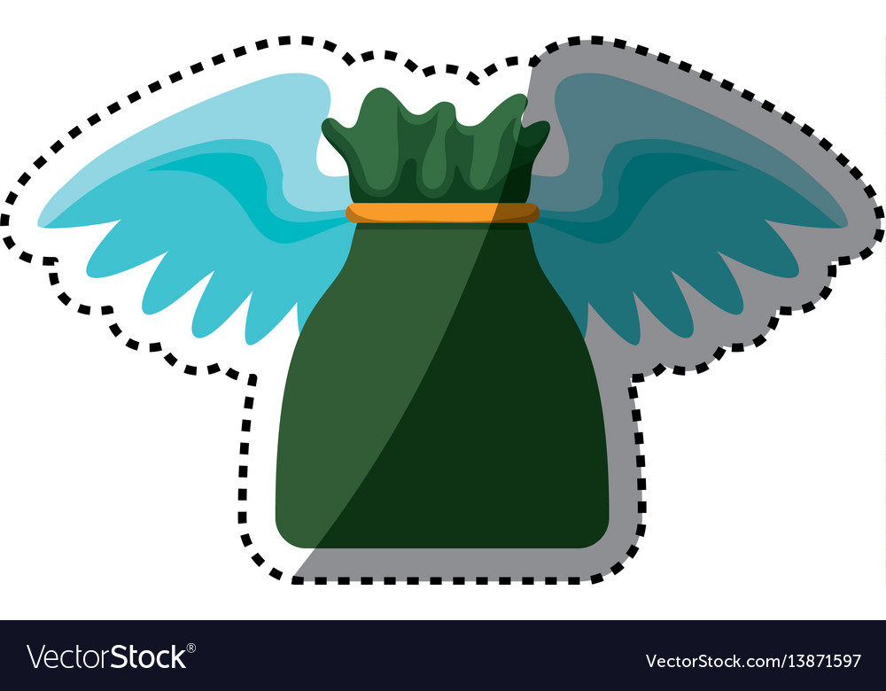 Download Money bag with wings Royalty Free Vector Image - VectorStock