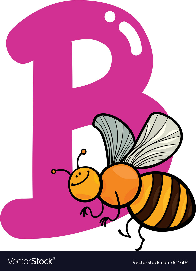 b for bee vector image