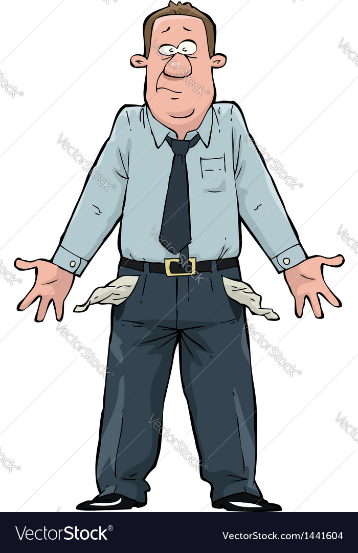 Empty pockets Royalty Free Vector Image VectorStock