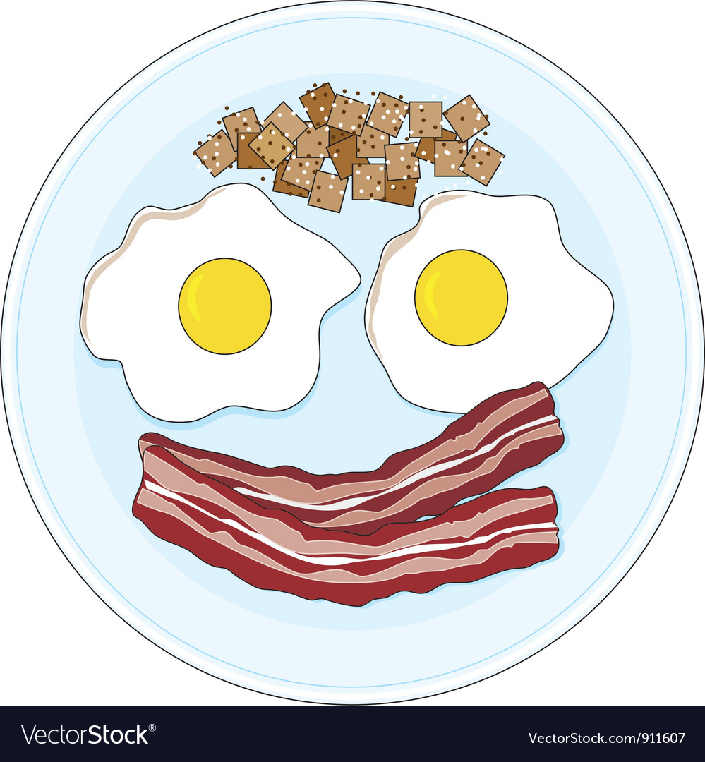 Bacon and Eggs Royalty Free Vector Image VectorStock