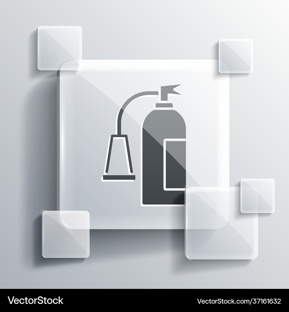 Grey fire extinguisher icon isolated Royalty Free Vector