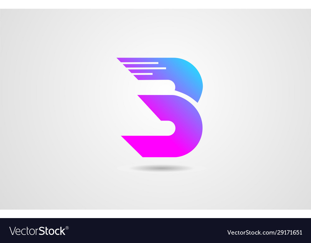 Pink Blue Alphabet Letter B Logo Icon Design Vector Image