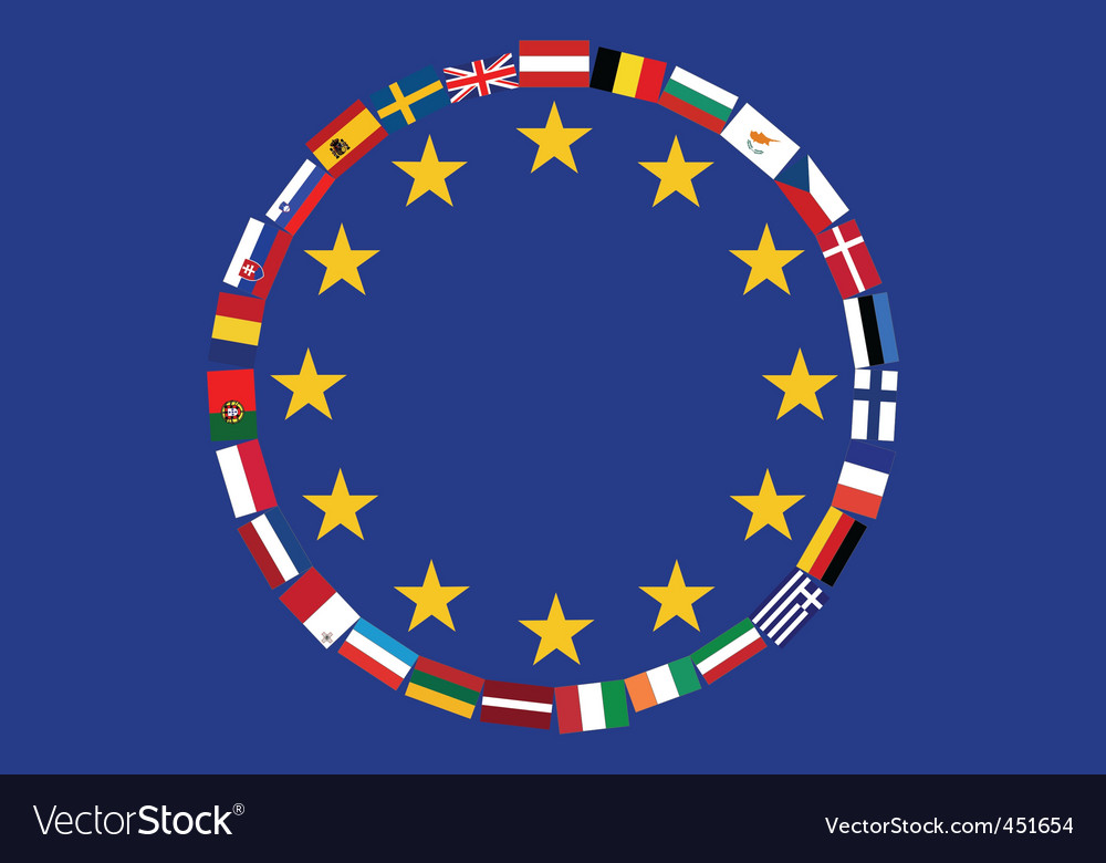 Eu flags Royalty Free Vector Image - VectorStock