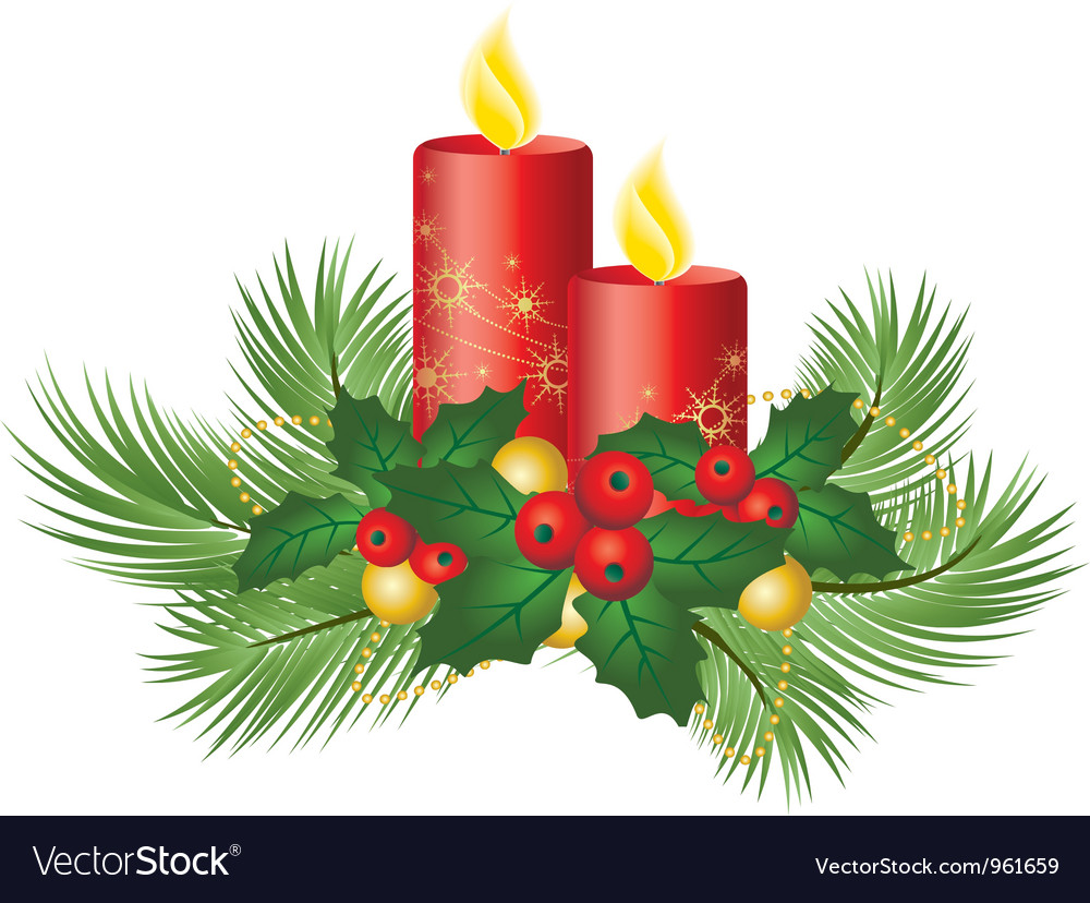 Christmas candles Royalty Free Vector Image - VectorStock